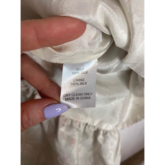 CYNTHIA ROWLEY Silk Floral Babydoll Mini Dress US 4 - Picture 14 of 16